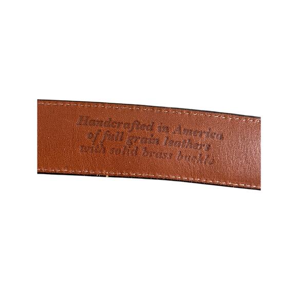 Handcrafted Brown Full Grain Leather Belt with Solid Brass Buckle Size 34 - C2 - Picture 2 of 9